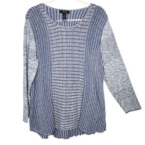 Style & Co Tunic Sweater Size 2X Blue Striped Casual Light Knit Beachy